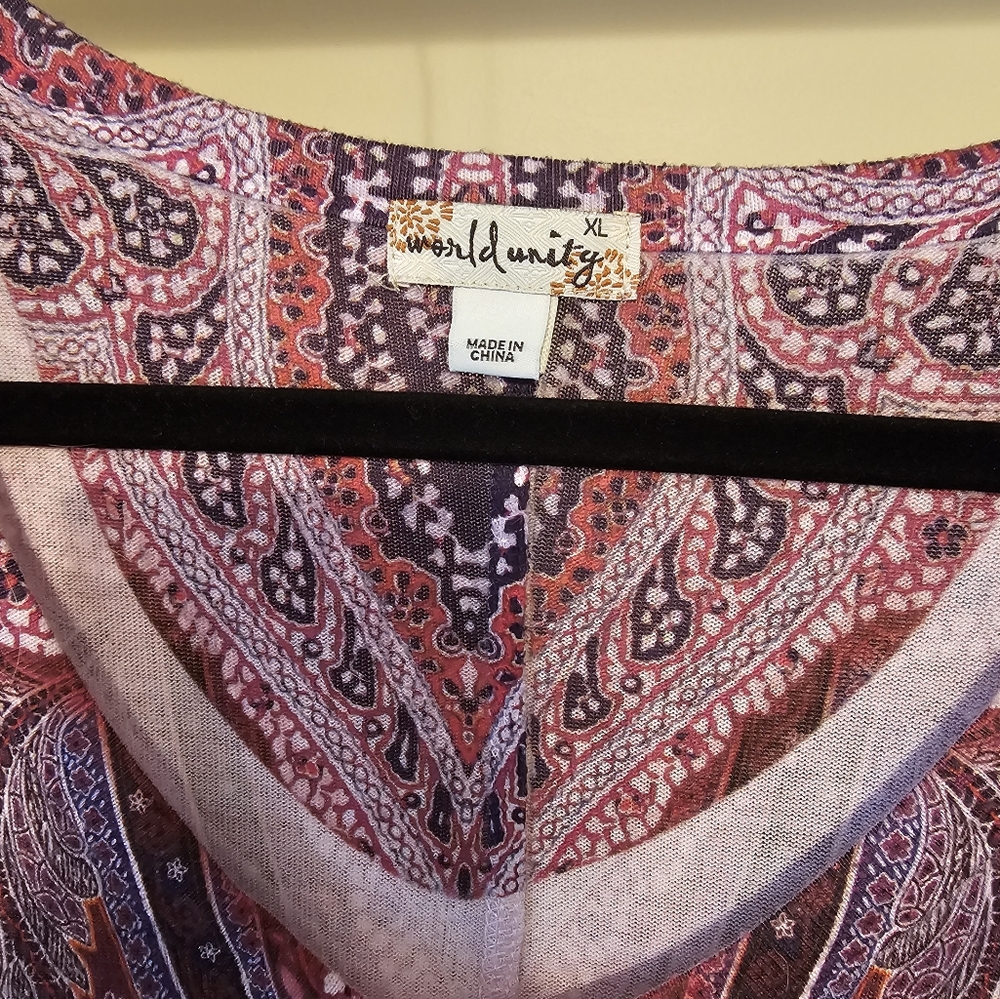 World Unity Soft Flowing Top In Pink And Purple S… - image 2